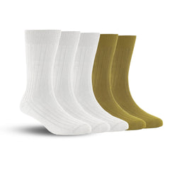 Bamboo Formal Ribbed Socks For Men | Calf Length | Smell Free & Breathable | Cushioned Base & Anti Bacterial | Softer Than Cotton Socks | Multicolor | Pack Of 5