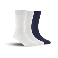 Bamboo Formal Ribbed Socks For Men | Calf Length | Smell Free & Breathable | Cushioned Base & Anti Bacterial | Softer Than Cotton Socks  | Multicolor | Pack Of 3