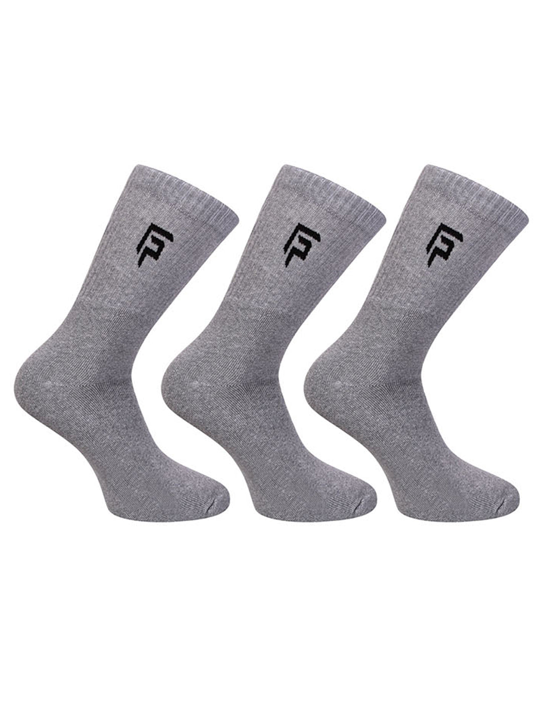 Organic Cotton & Bamboo Men Sports Terry Socks - Grey - Pack of 3