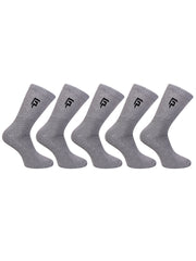 Organic Cotton & Bamboo Men Sports Terry Socks - Black - Pack of 5