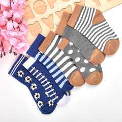 Footprints Super Soft Organic Cotton Kids  Socks-Blue Baseball & P4 Grey |12-24 Months|-Pack of 7