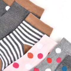 Footprints Super Soft Organic Cotton Kids  Socks-P4 Grey & Big Dot|12-24 Months|-Pack of 7