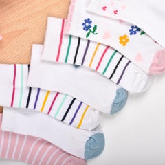 Footprints Super Soft Organic Cotton Kids  Socks-Fold & Flower |6-12 Months|-Pack of 6