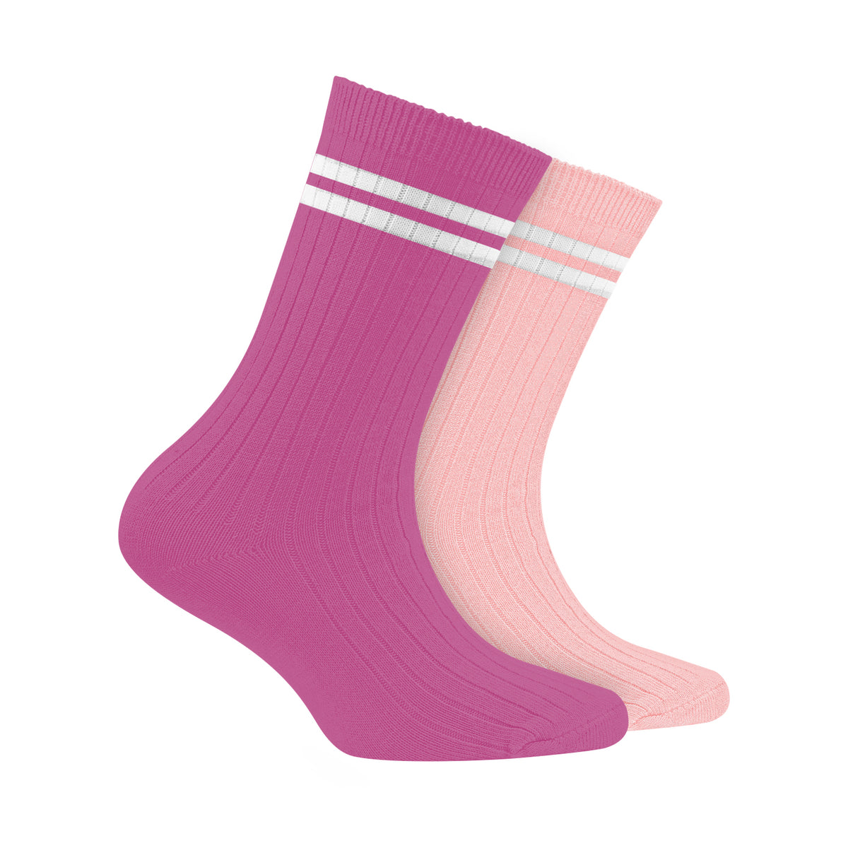 Odour Free Organic Cotton Bamboo Women's Sports Socks | Dark Pink & Light Pink | Pack Of 2