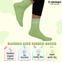 Bamboo Anti-Odour Ribbed Socks for Kids| Anti-Bacterial| Smell Free & Breathable | Hypoallergenic | Moisture-Wicking | Multicolor | Pack of 3