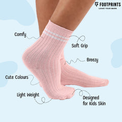 Bamboo Anti-Odour Ribbed Socks for Kids| Anti-Bacterial| Smell Free & Breathable | Hypoallergenic | Moisture-Wicking | Multicolor | Pack of 3