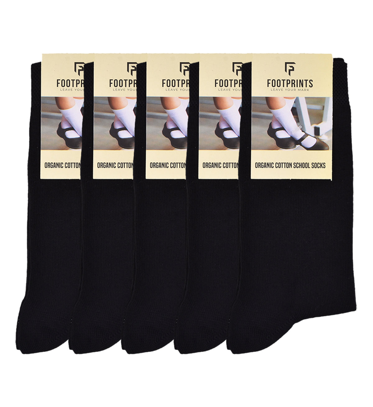 Anti-Odor Calf Length School Socks for Kids | Extra Soft | Breathable | Unisex | Anti-Bacterial for All-Day Comfort | Black | Pack of 5