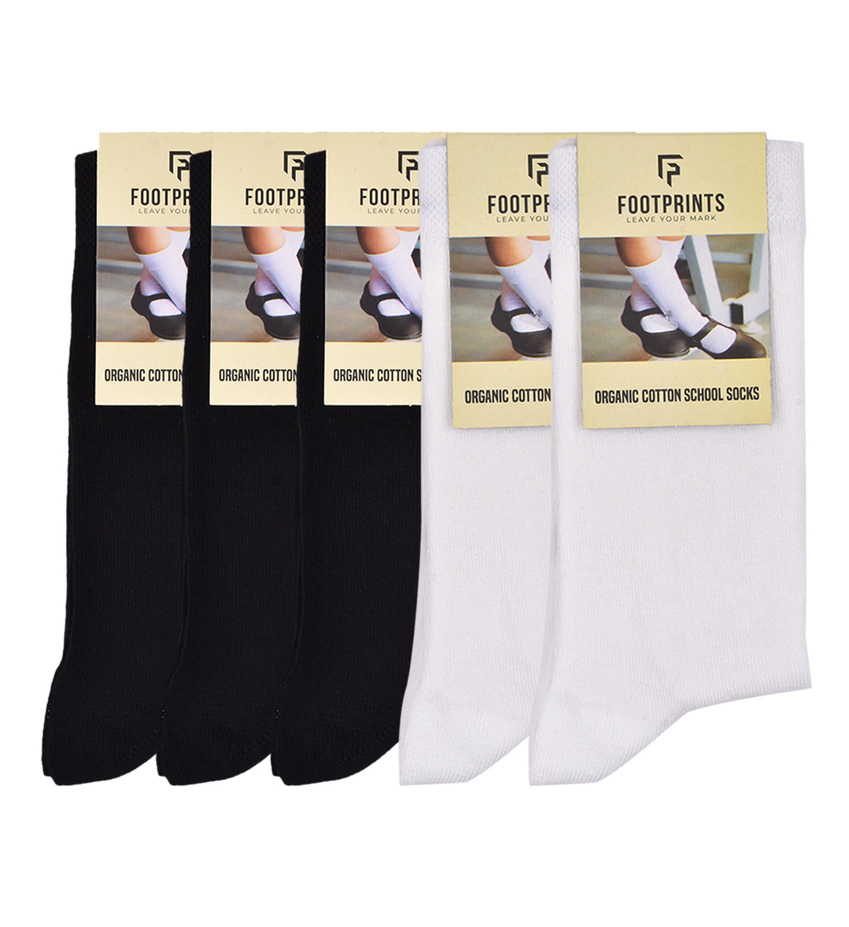 Anti-Odor Calf Length School Socks for Kids | Extra Soft | Breathable | Unisex | Anti-Bacterial for All-Day Comfort | Black & White | Pack of 5