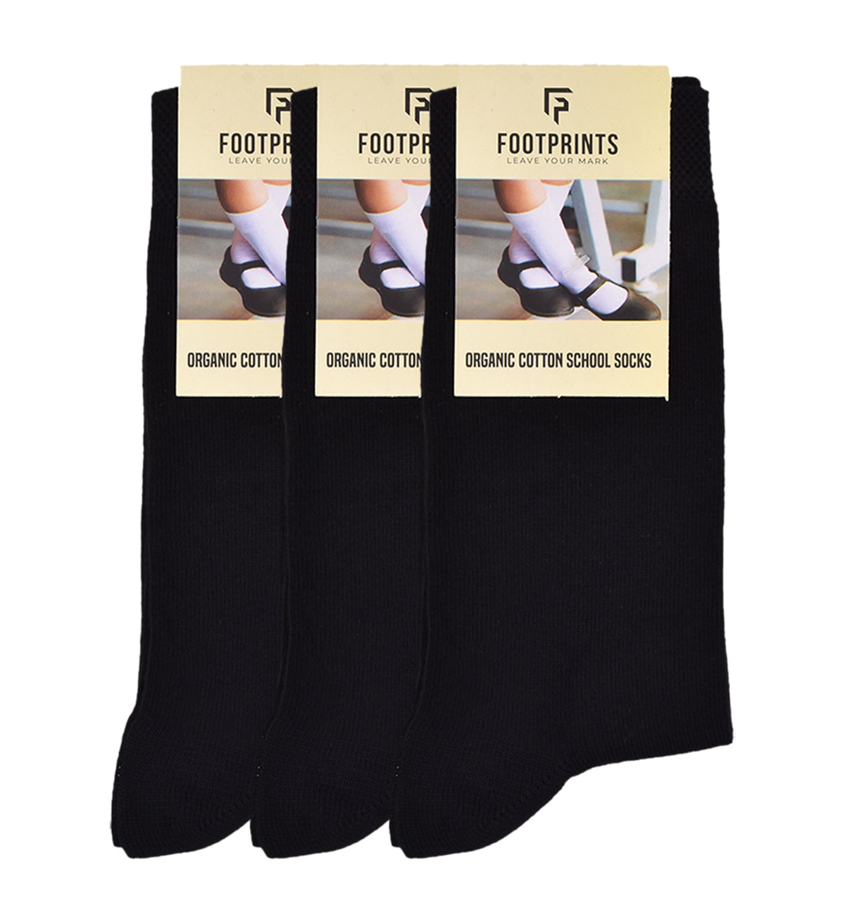 Anti-Odor Calf Length School Socks for Kids | Extra Soft | Breathable | Unisex | Anti-Bacterial for All-Day Comfort | Black | Pack of 3