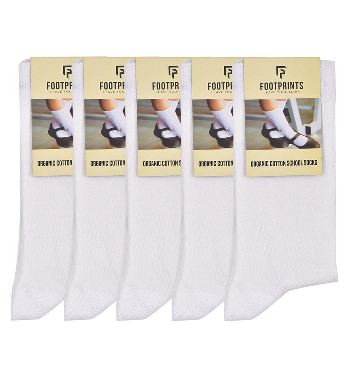 Anti-Odor Calf Length School Socks for Kids | Extra Soft | Breathable | Unisex | Anti-Bacterial for All-Day Comfort | White | Pack of 5