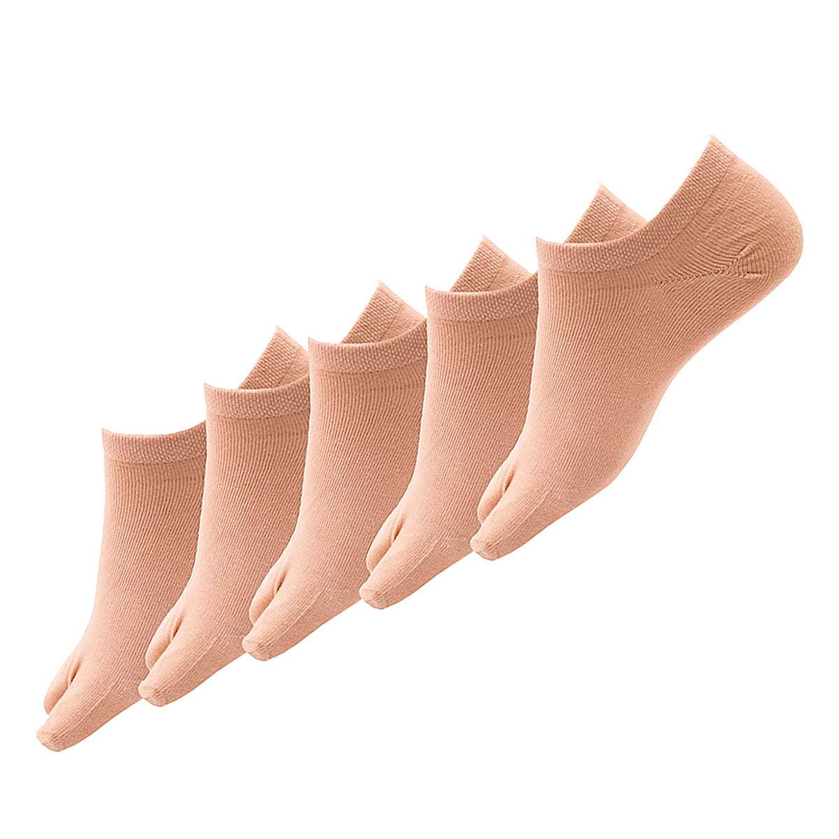 Organic Cotton Women Thumb Socks | Beige | Pack of 5