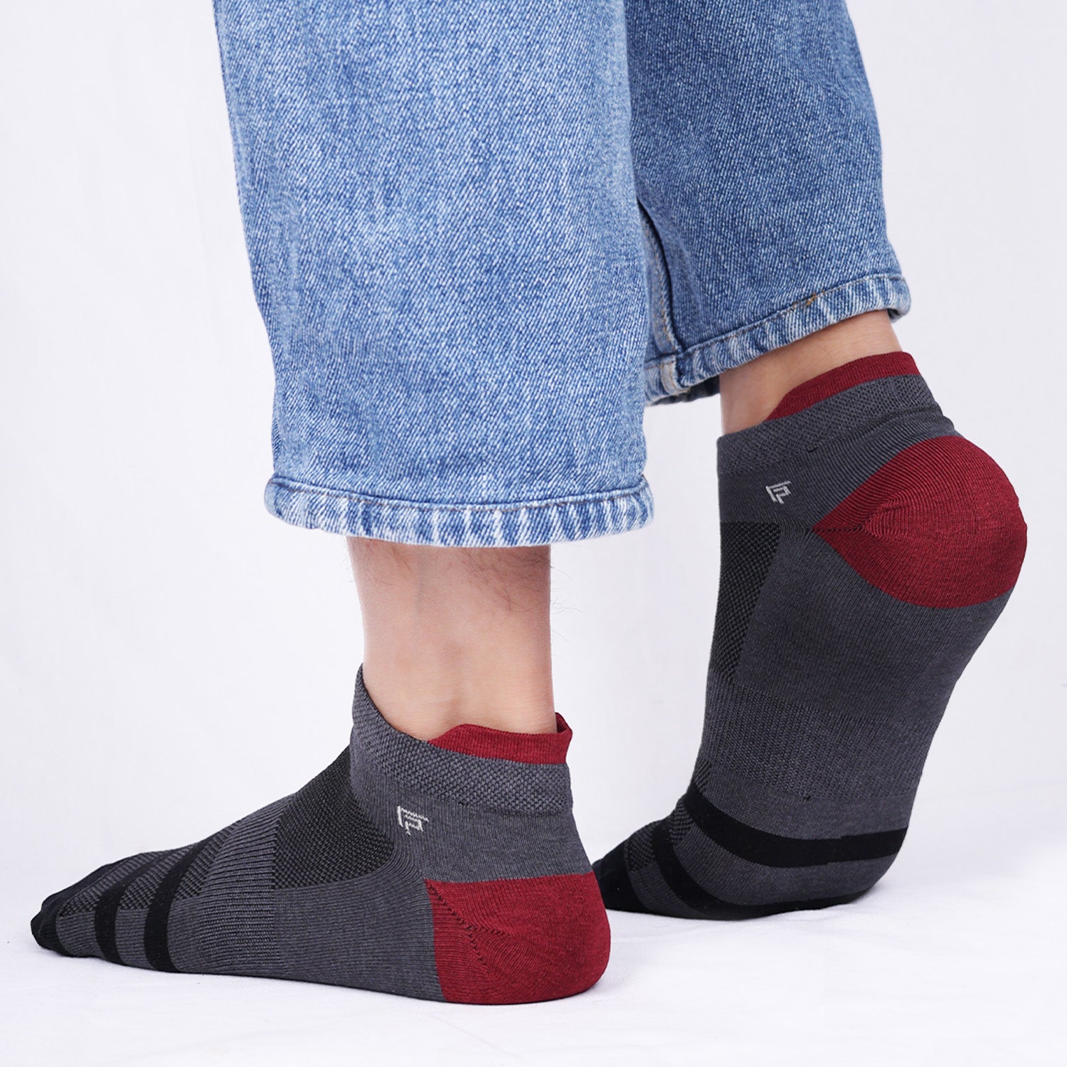 Organic Cotton Bamboo Ankle Socks | Anti Slip Silicon Grip | Unisex Casual Socks for Everyday Wear | Sweat Proof | Quick Dry | Padded for Extra Comfort | Pack of 5 | Black, White, Charcoal Grey, Grey & Blue