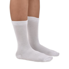 Anti-Odor Calf Length School Socks for Kids | Extra Soft | Breathable | Unisex | Anti-Bacterial for All-Day Comfort | White | Pack of 3