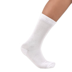 Anti-Odor Calf Length School Socks for Kids | Extra Soft | Breathable | Unisex | Anti-Bacterial for All-Day Comfort | White | Pack of 3