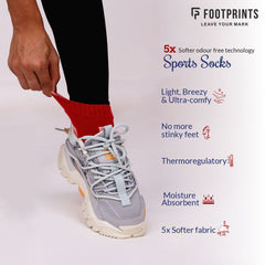 Bamboo Sports Socks for Women | Ankle Terry | Anti Odour & Breathable | Cushioned Base & Anti-Bacterial | Softer than Cotton Socks | Grey