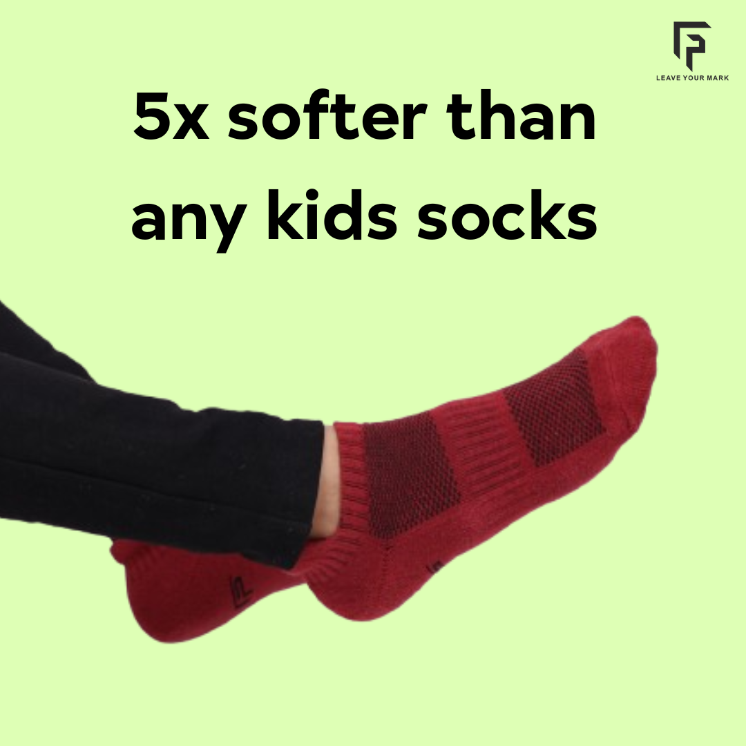 Anti-Odour Bamboo Ankle Terry Socks for Kids | Soft & Breathable | Padded Base & Anti-bacterial | 3X Softer than Cotton Socks | Multicolor | Pack of 2