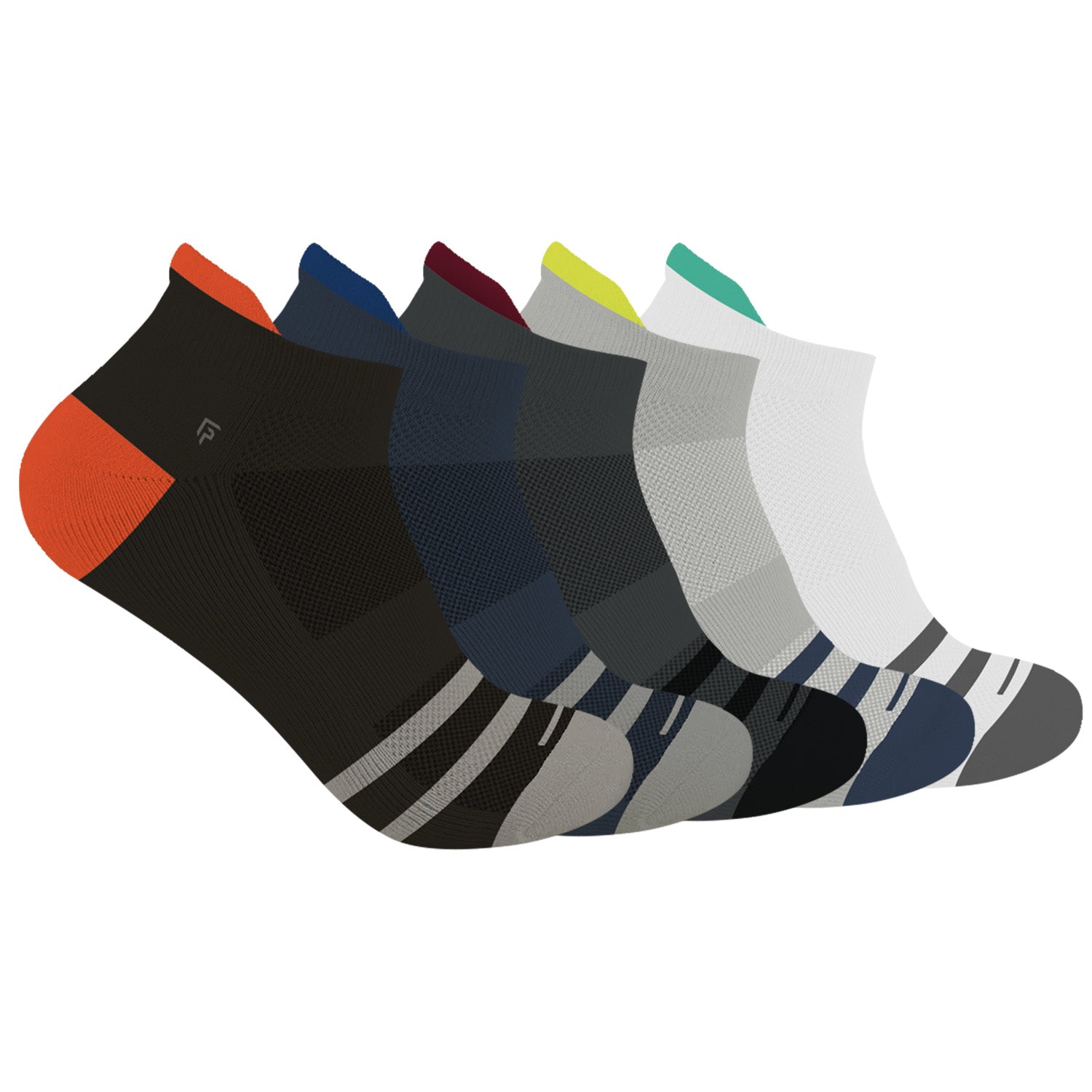 Organic Cotton Bamboo Ankle Socks | Anti Slip Silicon Grip | Unisex Casual Socks for Everyday Wear | Sweat Proof | Quick Dry | Padded for Extra Comfort | Pack of 5 | Black, White, Charcoal Grey, Grey & Blue