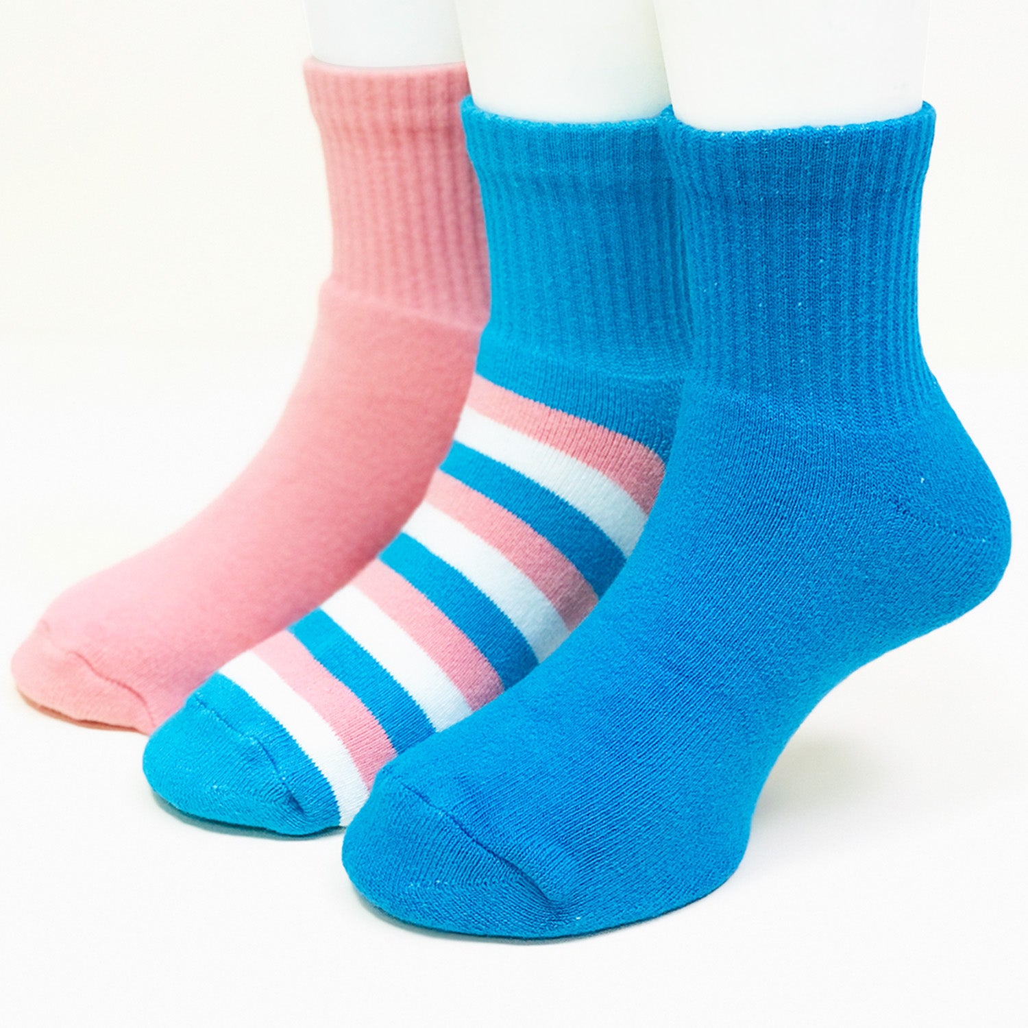 Anti-Odor Bamboo Full Length Terry Socks for Kids | Smell Free & Breathable | Anti-Bacterial| All- Day Comfort | Blue & Pink | Pack of 3