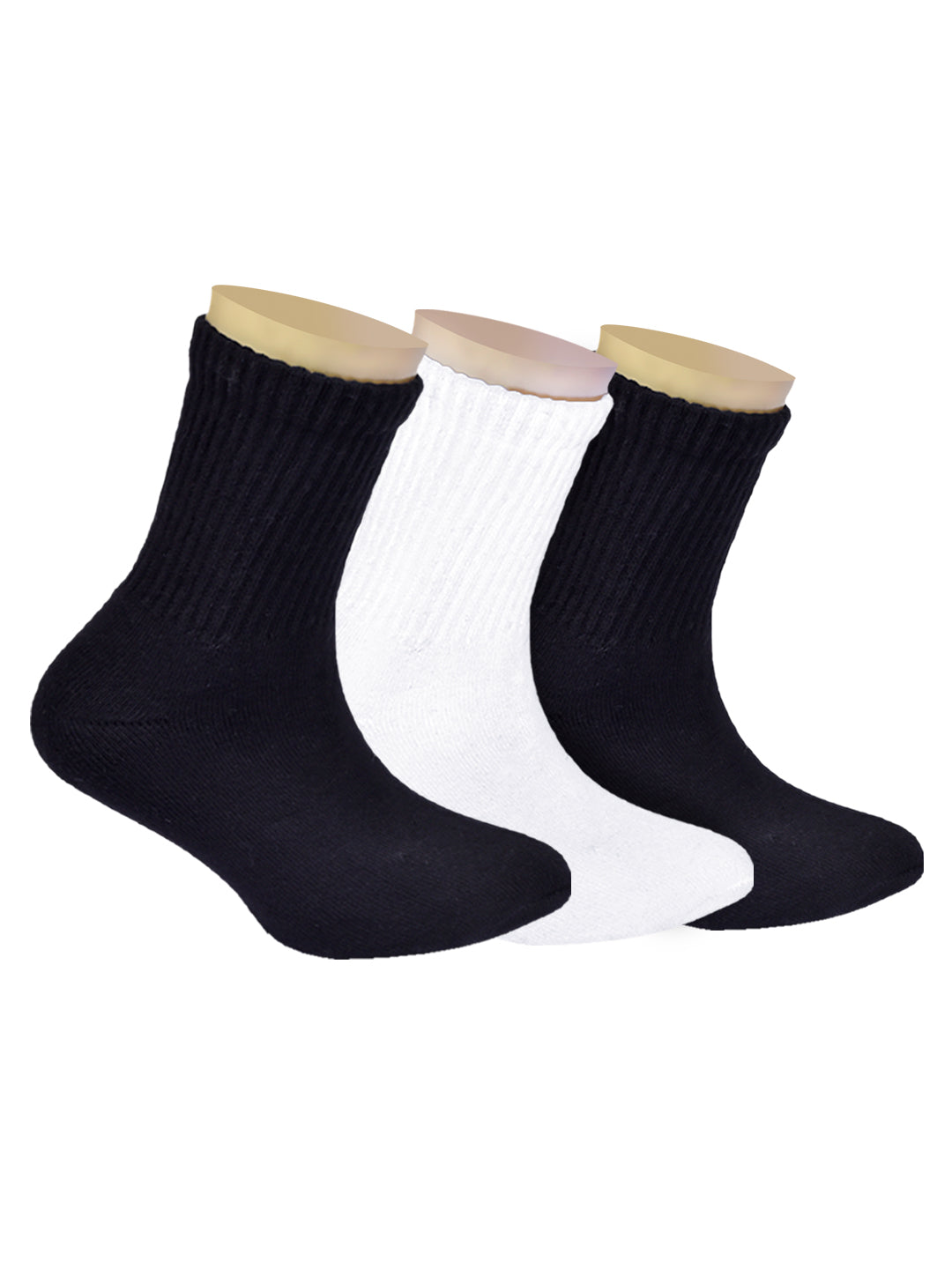 Anti-Odour & Bamboo Organic Cotton Kids School Sports Socks Black & White - Pack of 3