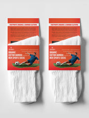 Anti-Odour & Bamboo Organic Cotton Men Sports Socks, White - Pack of 2