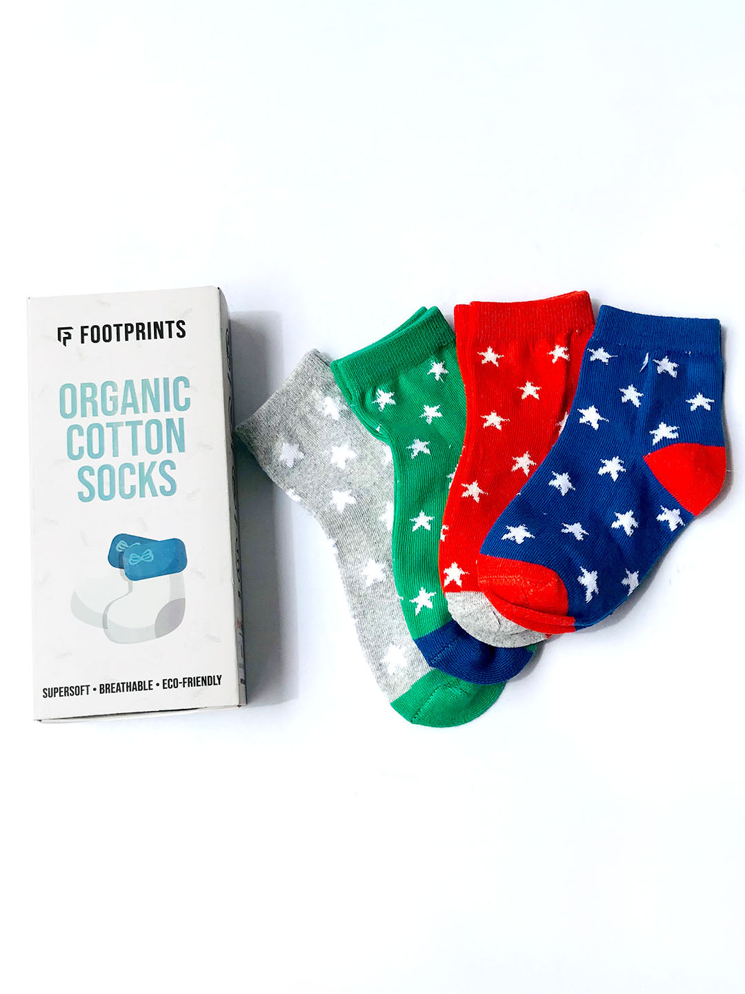 Organic Cotton Supersoft Baby Unisex Socks, Multi Stars - Pack of 4