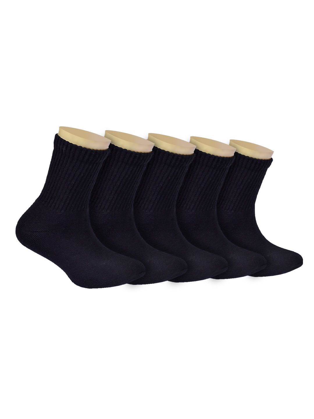 Anti-Odour & Bamboo Organic Cotton Kids School Sports Socks Black - Pack of 5