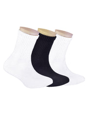 Anti-Odour & Bamboo Organic Cotton Kids School Sports Socks Black & White - Pack of 3