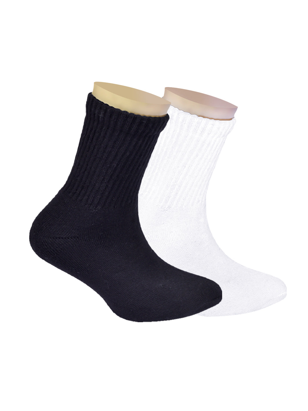 Anti-Odour & Bamboo Organic Cotton Kids School Sports Socks Black & White - Pack of 2