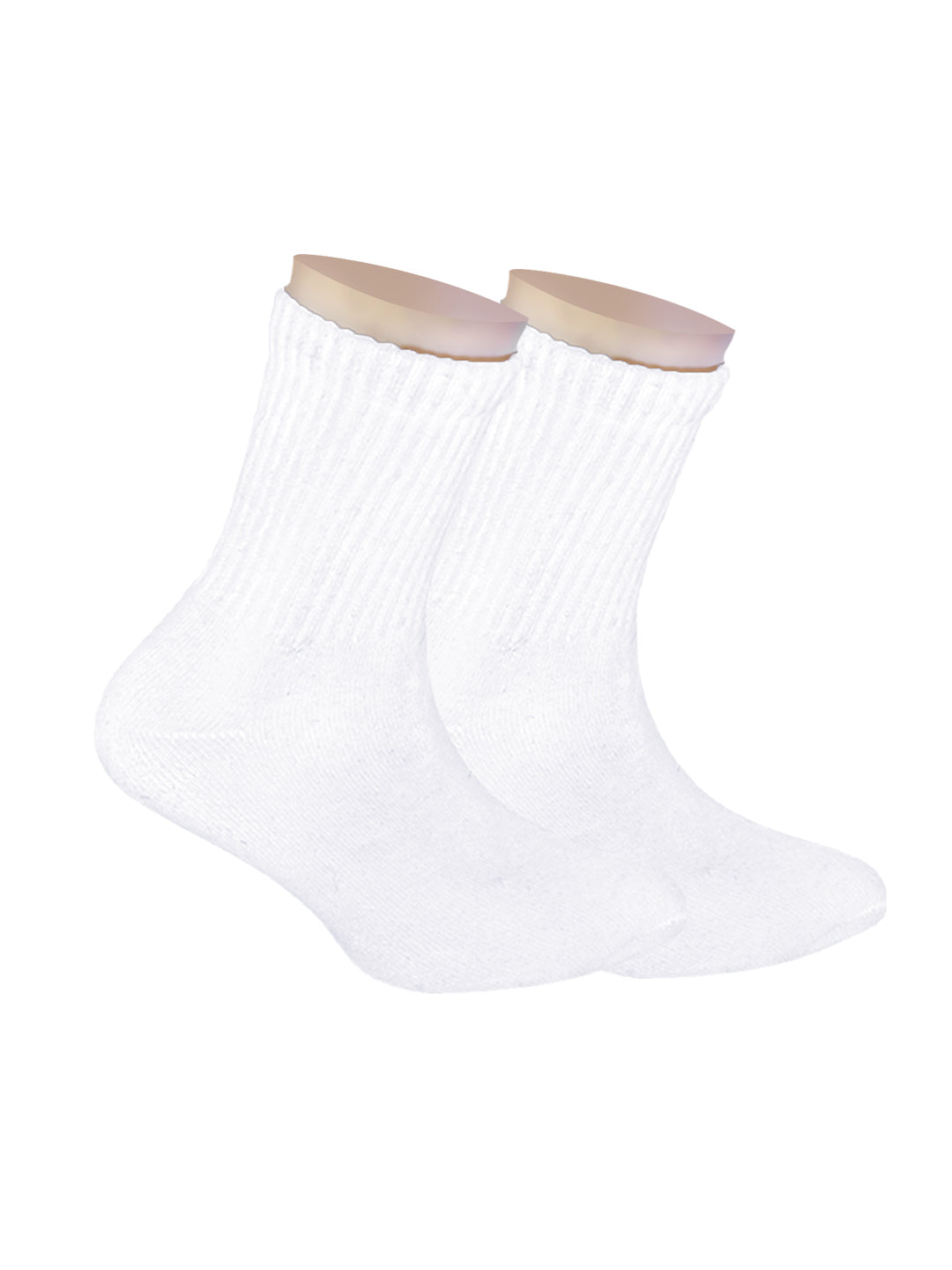 Anti-Odour & Bamboo Organic Cotton Kids School Sports Socks White - Pack of 2