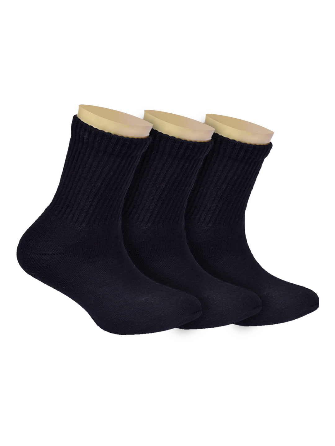 Anti-Odour & Bamboo Organic Cotton Kids School Sports Socks Black - Pack of 3