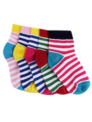 Super soft Organic Cotton Baby Unisex Kids socks, Colorful Stripes - Pack of 5