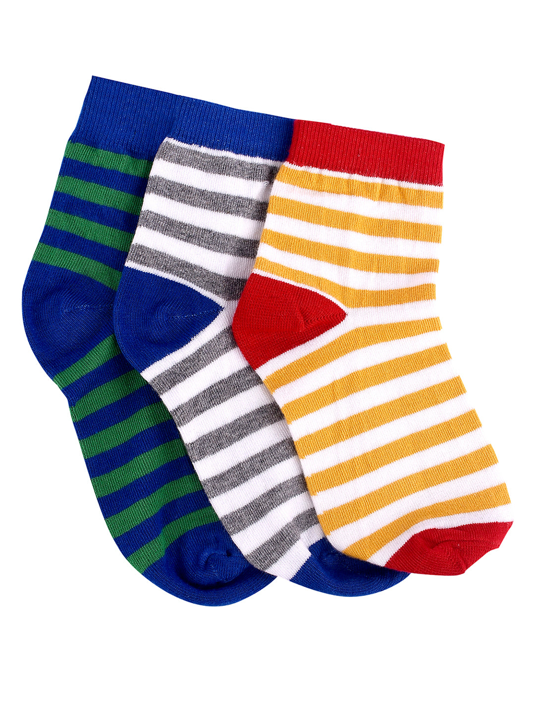 Super soft Organic Cotton Baby Unisex Kids socks, Colorful Stripes - Pack of 3