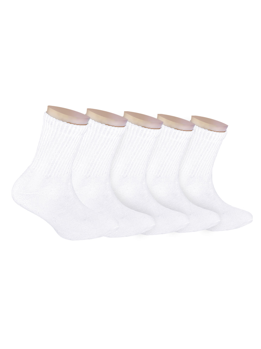 Anti-Odour & Bamboo Organic Cotton Kids School Sports Socks White - Pack of 5