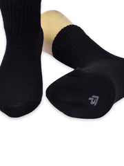 Anti-Odour & Bamboo Organic Cotton Kids School Sports Socks Black - Pack of 5