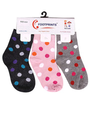 Super soft Organic Cotton Baby Unisex Kids socks, Stripes and Dot - Pack of 6