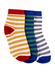 Super soft Organic Cotton Baby Unisex Kids socks, Colorful Stripes - Pack of 3