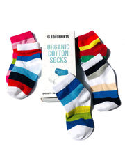 Baby Boy's and Baby Girl's Organic Cotton Socks, Rainbow - Pack of 5