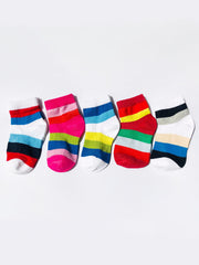 Baby Boy's and Baby Girl's Organic Cotton Socks, Rainbow - Pack of 5