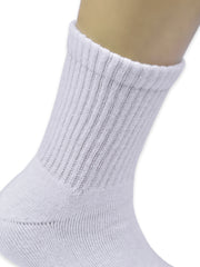 Anti-Odour & Bamboo Organic Cotton Kids School Sports Socks White - Pack of 3