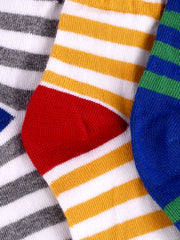 Super soft Organic Cotton Baby Unisex Kids socks, Colorful Stripes - Pack of 3