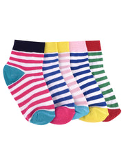 Super soft Organic Cotton Baby Unisex Kids socks, Colorful Stripes - Pack of 5