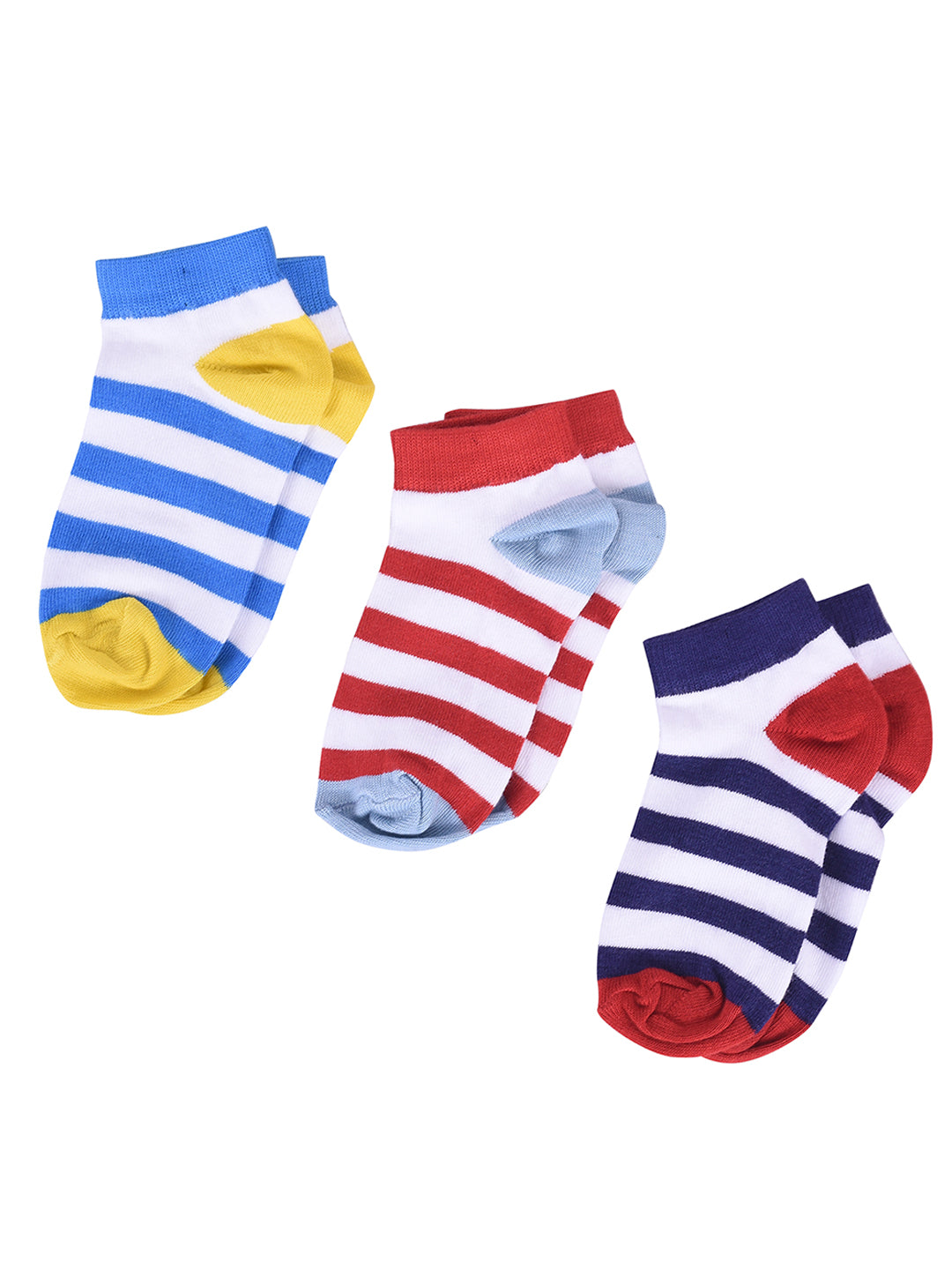 Organic Cotton Anti-Odor Bamboo Kids Sports Socks | Anti-Bacterial | Soft & Breathable | Stripe Sports Socks | Unisex | Multicolor | Pack of 6