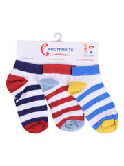 Super soft Organic Cotton Baby Unisex Kids socks, New Strips - Pack of 3