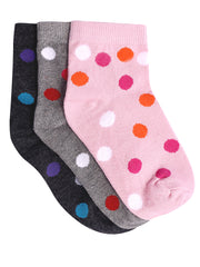 Super soft Organic Cotton Baby Unisex Kids socks, Big Dot - Pack of 3