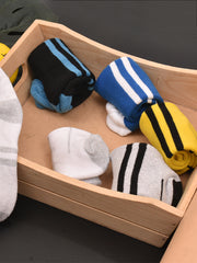 Organic Cotton Anti-Odor Bamboo Kids Sports Socks | Anti-Bacterial | Soft & Breathable | Unisex | Multicolor | Pack of 5